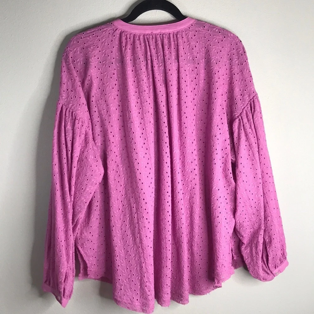 FREE PEOPLE Maddison Eyelet Blouse NWT M